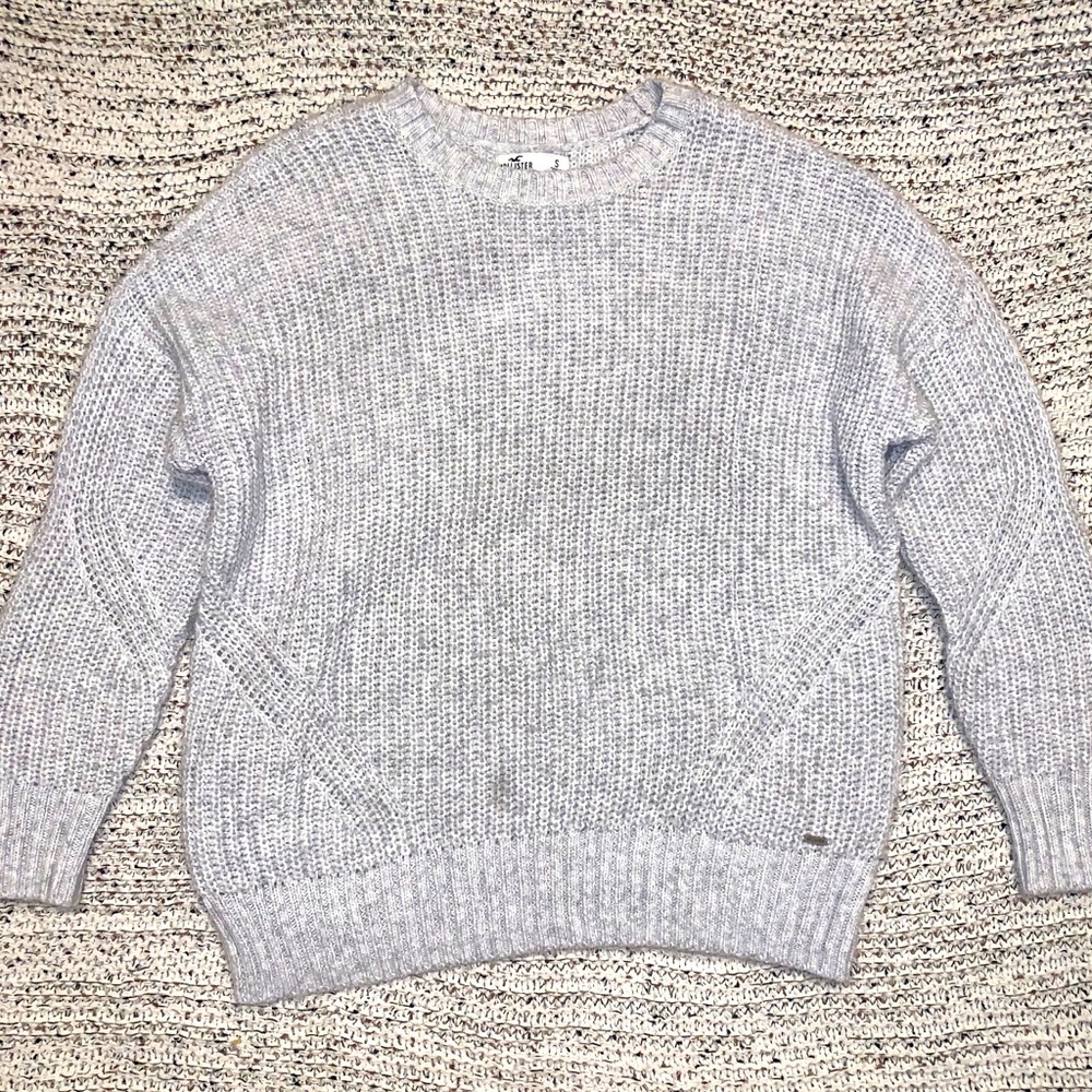 Comfy Oversized Grey Knit Sweater
